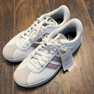Adidas VL court 3.0 new with tags. Women size 8.5. Lavender stripes.